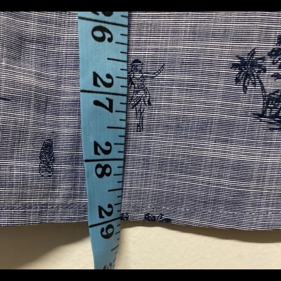 Flag & Anthem Mens Hawaii Shirt Button Up Adult Medium Navy Blue Lightweight NWT - Picture 12 of 13